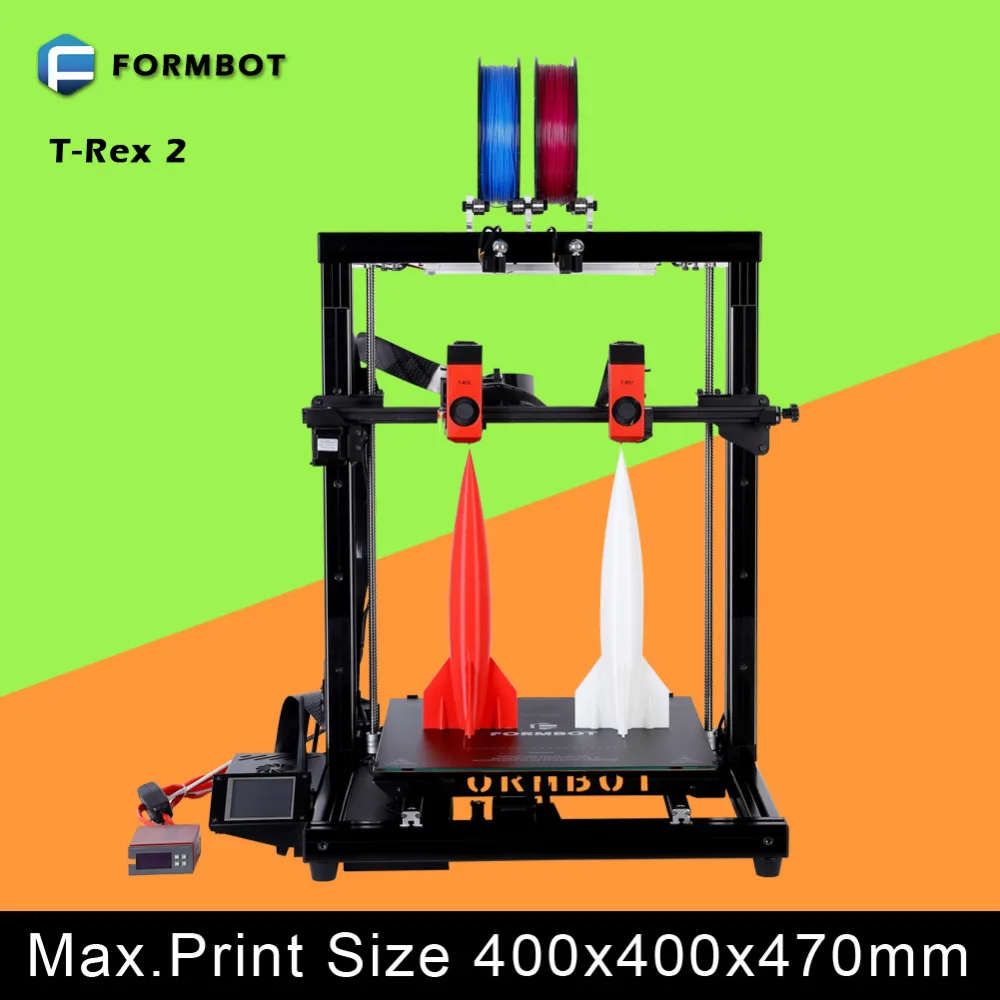 

FORMBOT T-Rex 2 Industrial 3D Printer with TBI ball screw, linear guide rail, BL touch auto leveling sensor, filament detector