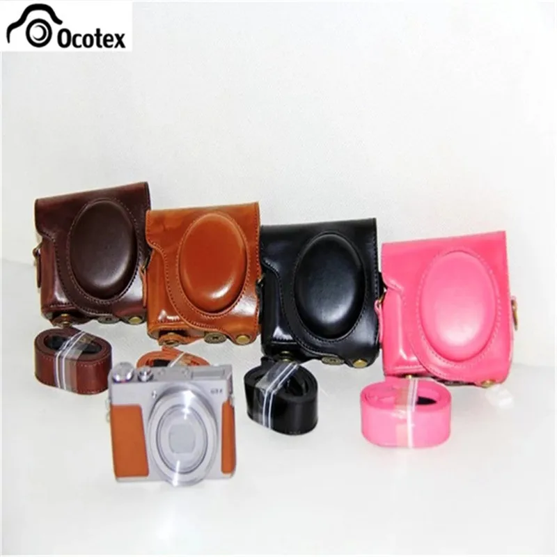 Ocotex Pu Leather Camera Bag Case For Canon Powershot G9 X G9x G9xii G9 X Mark Ii G Cover With Shoulder Strap 4 Colors To Choose Buy At The Price Of