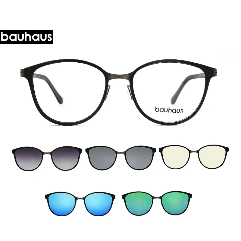 

clip on Cat Eye Eyewear Frames Women frame 3in1 memory core inside Polarized Magnet Clip sunglasses women magnet frame Myopia