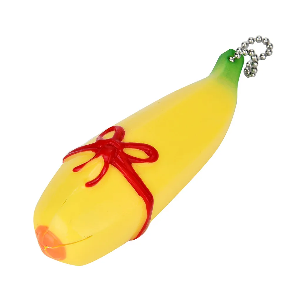 Novelty Squishy Funny Silicone Banana Squeeze Toy Stress Reliever Keychain Relief Kids 0305 | Игрушки и хобби