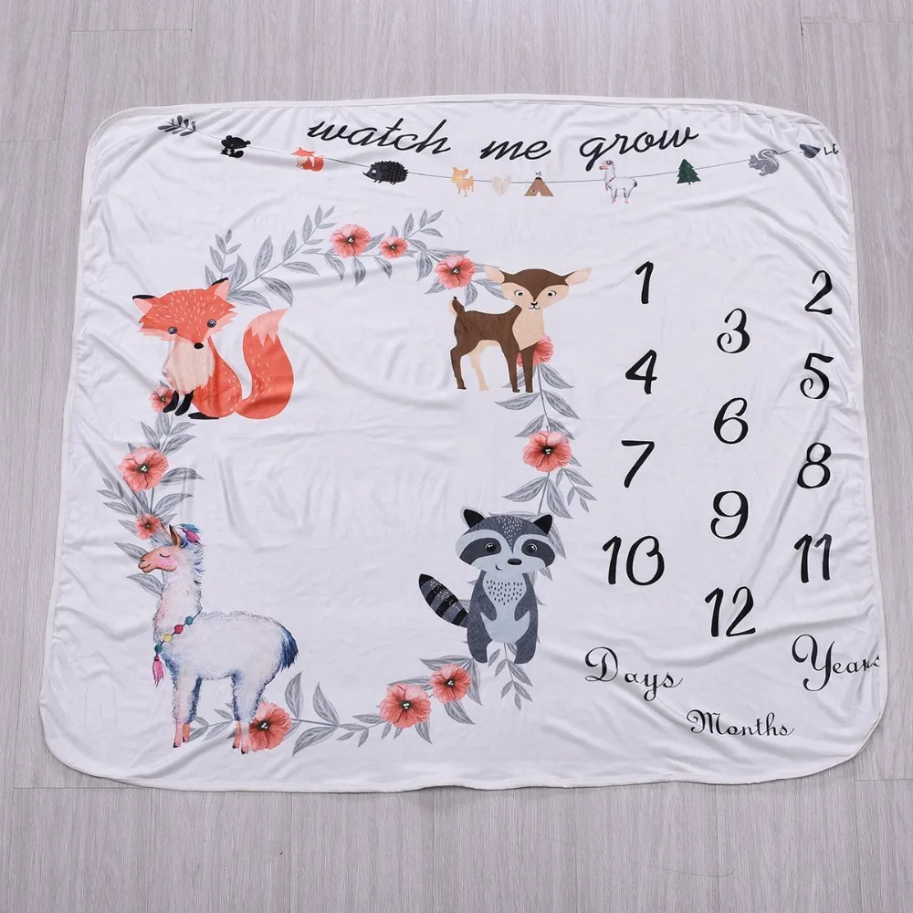 

Cartoon Animals Baby Play Mats Toddler Kids Crawling Blanket Carpet Rug Toys Mat For Children Baby growth memorial Photo Props