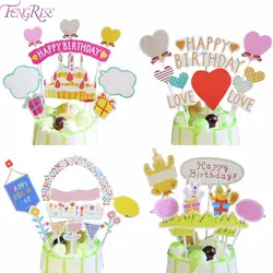 FENGRISE с днем рождения торт Топпер автомобили багажник Baby Shower кекс топперы День Рождения украшения дети мальчик девочка торт Декор
