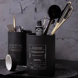 Оригинальный дизайн нержавеющая сталь хранения Jar черный Скандинавия держатель ручки Макияж для хранения столовой посуды трубки Главная