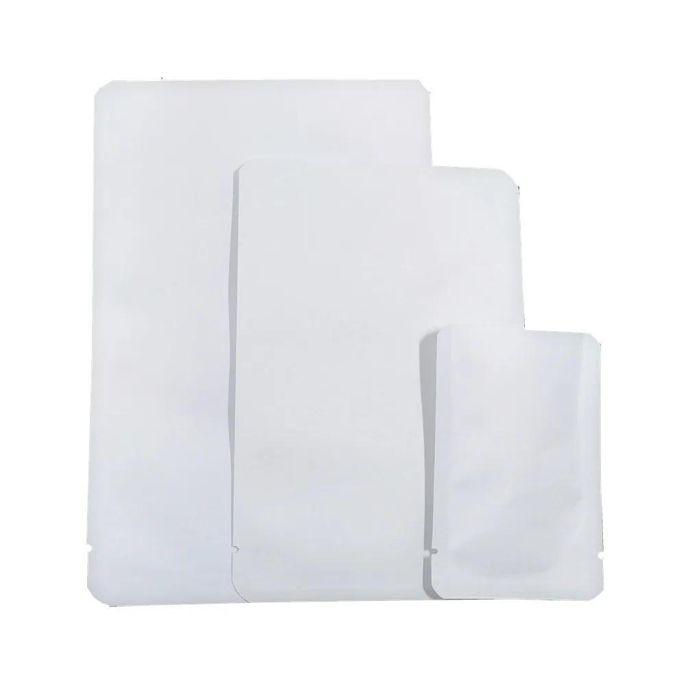 

100Pcs Retail White Kraft Paper Aluminum Flat Packaging Bag Candy Dry Flower Vacuum Heat Sealing Mylar Packing Pouch Storage Bag
