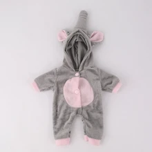 NPK Кукла Reborn Baby DOLL Одежда комбинезон Серый слон животные одежда для девочек мальчиков 10 дюймов 25 см Зимняя мода