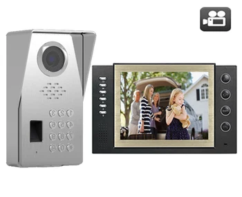 

XinSiLu LCD Color 8"Video Door Phone Doorbell SD Card Slot IR Intercom Home Security Video System Password&Fingerprint Camera