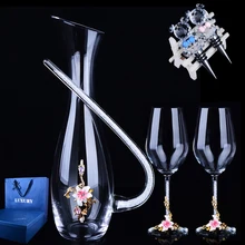 Европейский Эмаль Кристалл Стеклянный бокал для красного вина стеклянный большой высокий набор чашки Креативный пишущий свадебный подарок