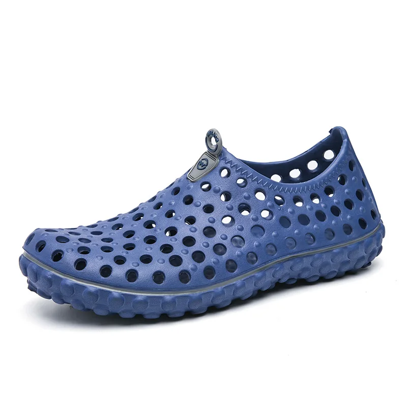 Мужская пляжная обувь; дышащая Уличная обувь для плавания; Открытая пляжная обувь для взрослых; светильник; Водонепроницаемая Обувь - Цвет: Синий