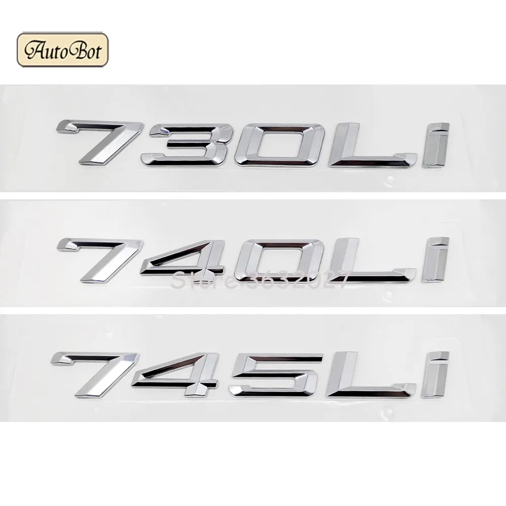 

730LI 740LI 745LI Letter Number Chrome Emblem Badge Car Sticker Accessories For BMW 7 Series F01 F02 E23 E32 E38 E65 E66 E67 E68