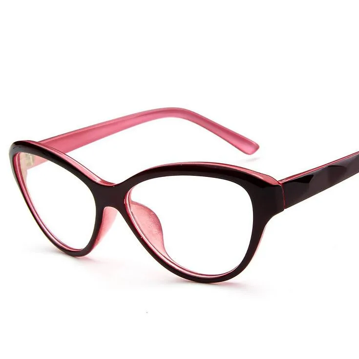 

2019 Sexy Pink Spectacle Frame Square Glasses Frame Clear Lens Myopia Nerd Black Sunglasses Eyeglasses Frames Women Resin Lens
