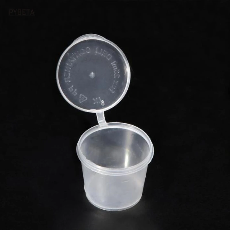 100pcs- 18/25/40/50/75/100ml  Disposable Food grade PP seasoning box tasting cup salad sauce take-out packaging storage boxes