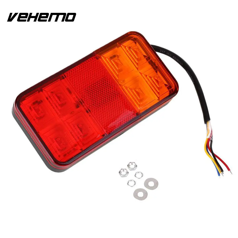 Vehemo 1Pcs 8 LED Truck Car Trailer Caravan Tail Light Lamp Taillight Waterproofin Car Light