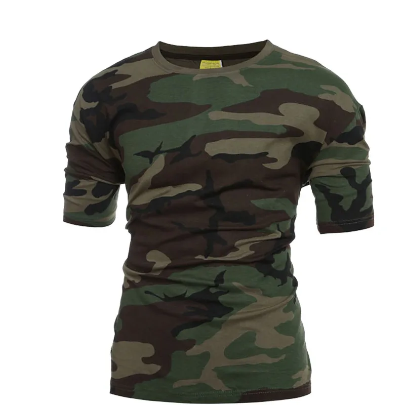 

Summer Outdoor Men Sport Breathable Quick Dry Pullover O Neck T Shirt Tactical Military Army Camouflage Short Sleeve Shirts Tops