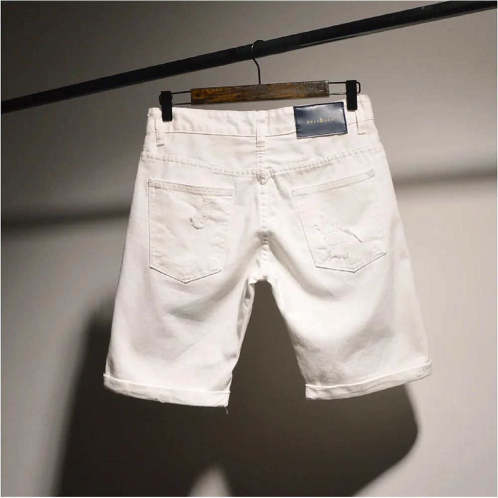 white distressed jean shorts mens