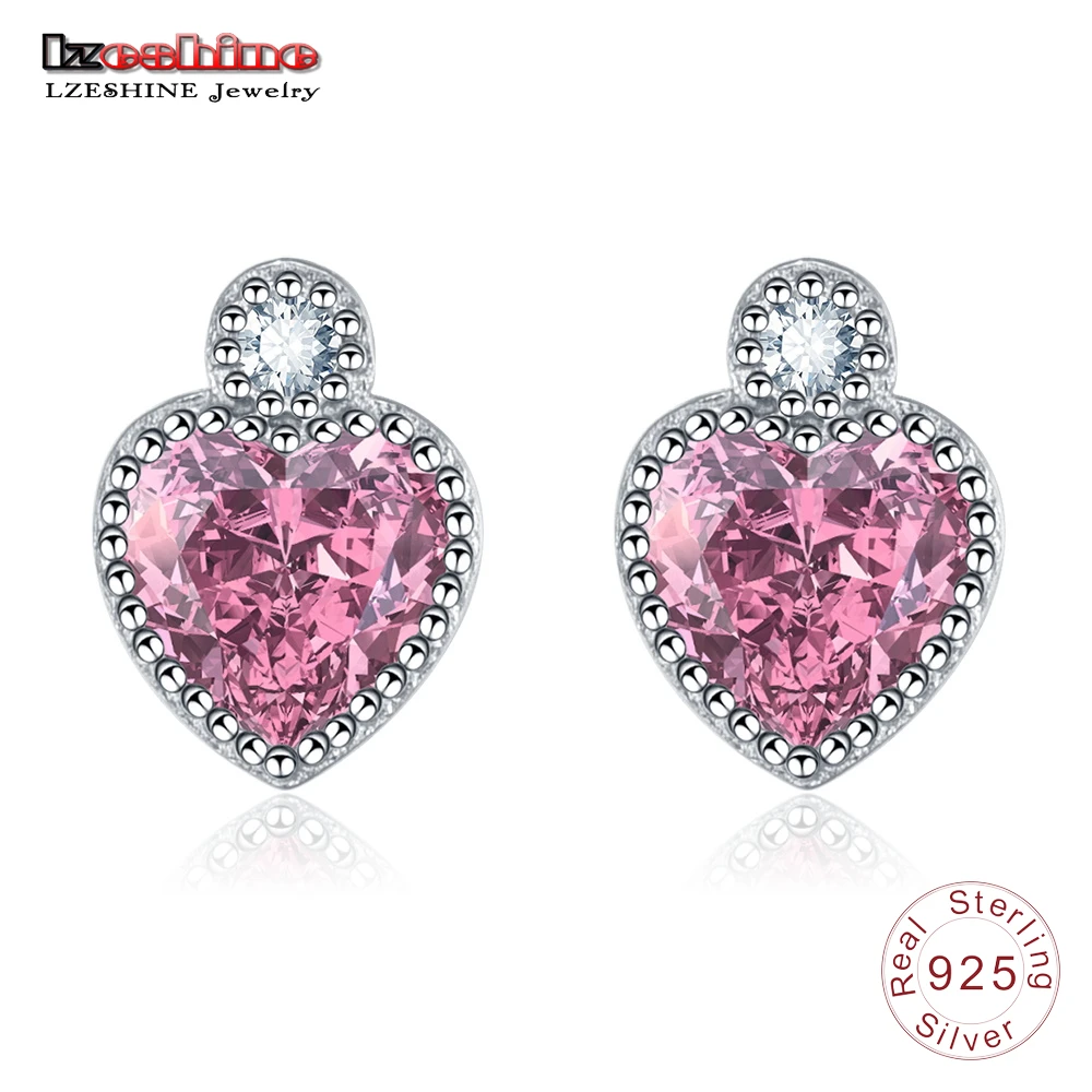 Buy LZESHINE 925 Silver Jewelry Dazzling Pink Crystal
