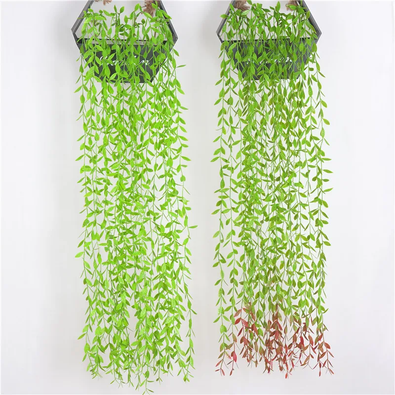 

1pc Home Decoration Millettia dielsiana Rattan with leave Silk Artificial flowers ceiling wall Hanging Flower Vine Wedding Decor