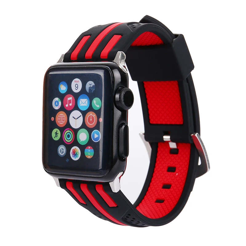 

New Bar stripe Silicon Sports Band Colorful wrist Strap for Apple Watch iwatch 38/42mm Bracelet Series 3 2&amp1 watchbands