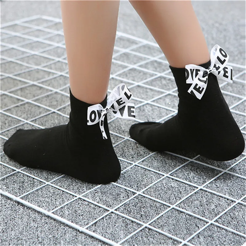 socks Harajuku Funny Socks Women Skarpetki Cute Short Ankle alien Socks Grid Bow Ladies Fashion H35 #0 (7)