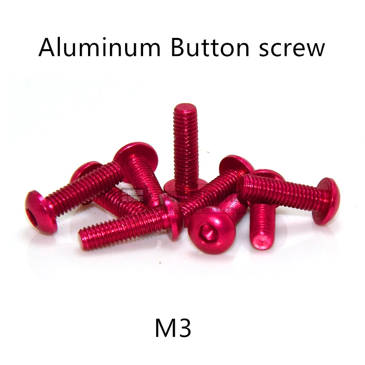 

20pcs M3*5/6/8/10/12/14/16mm Anodized Peach/Pink color Aluminum Hex socket button head cap screw for RC Model screws