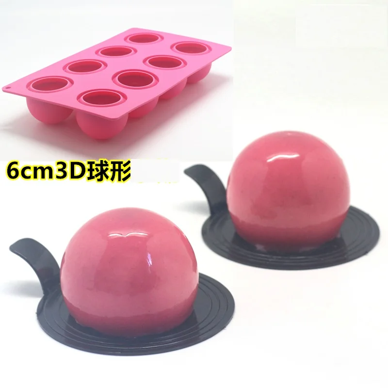 

6CM spherical 3D modeling cake mold French dot pudding jelly silicone mold