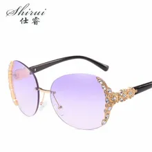 Модные уникальные солнцезащитные очки без оправы с кристаллами для женщин, пляжные солнцезащитные очки для отдыха, брендовые дизайнерские солнцезащитные очки oculos de sol