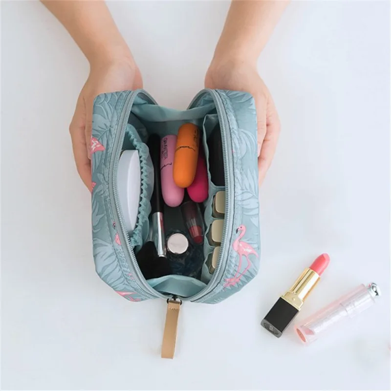 Mini Cosmetic Bag Flamingo Solid Color Travel Toiletry Storage Bag Cactus Beauty Makeup Bag Cosmetic Bag Organizer Special Offer