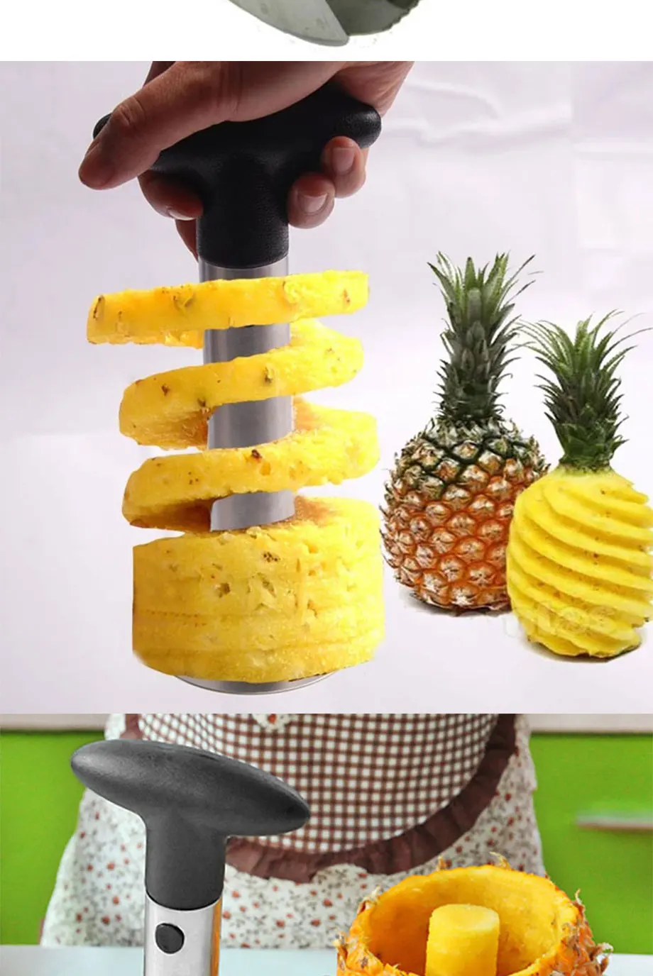 Простой и быстрый нержавеющая сталь вырезать ананас ножи фрукты ананас Corer Слайсеры Резак Фрукты Инструменты Кухня Аксессуары