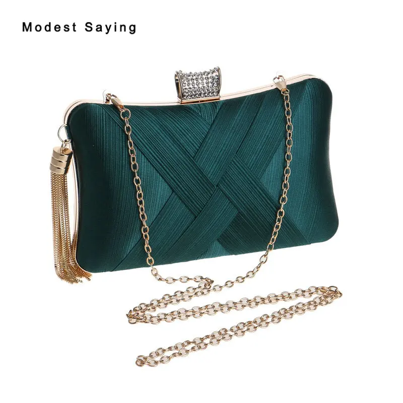 

Simple Green Bandage Wedding Party Handbags 2018 New Fashion Square Shoulder Bags Prom Evening Purse Clutch Bags Crossbody Bags