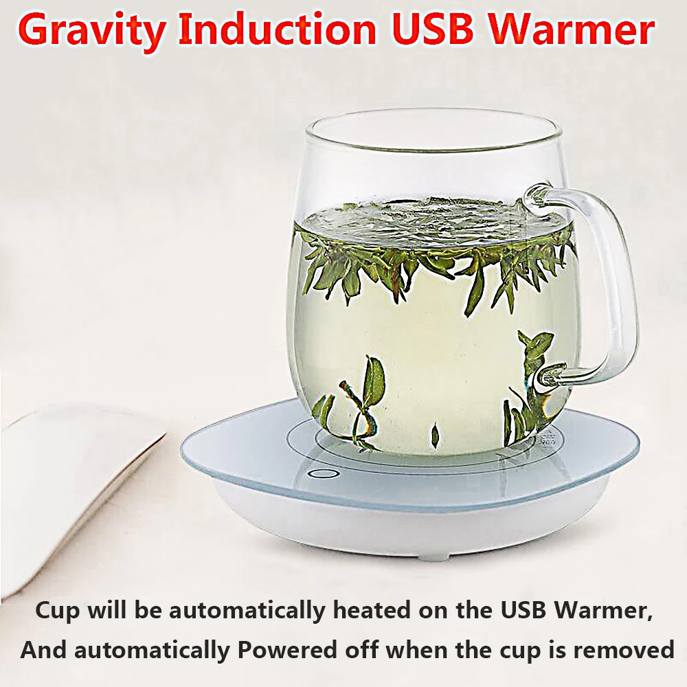 

USB Warmer Gravity induction Automatic Work Cup Pad Gadget Kitchen Tools usb Heater Tray Warm Cup Mat Long Time keep40-50 Degree
