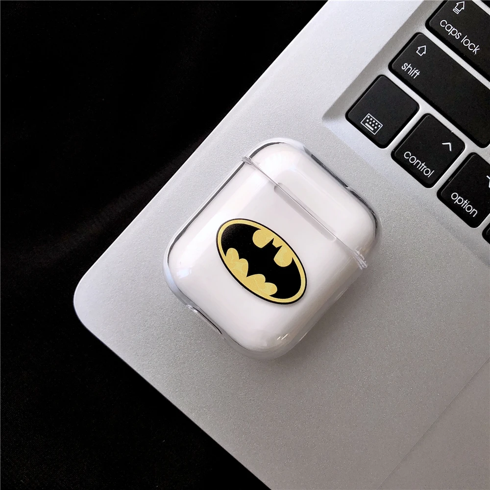 Роскошный бренд Marvel Бэтмен Капитан Америка Супермен прозрачный ПК Bluetooth беспроводной Чехол для наушников для Apple AirPods1 2 гарнитура