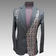 Ночной мужской костюм, расшитый пайетками, Европейский и американский стиль, певица, костюм для сцены, стильный костюм для волос, куртка