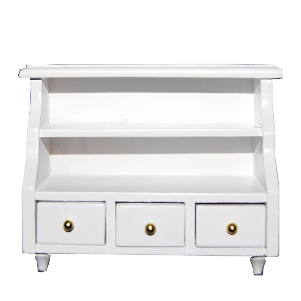 Modern 1/12 Scale Bathroom Toilet Cabinet Dollhouse Miniatures Furniture White