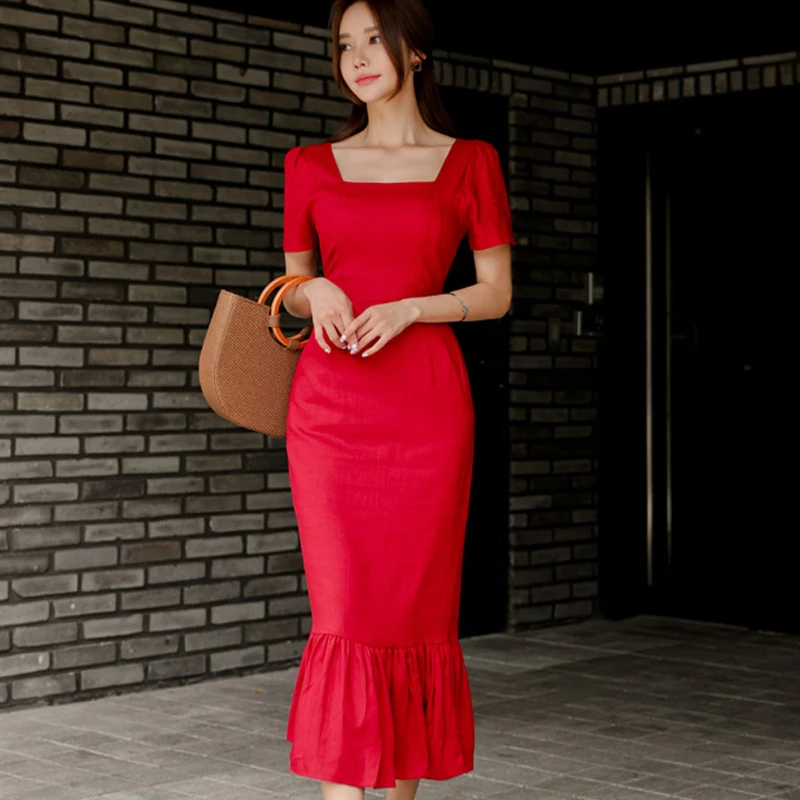 Boho платья женские сексуальные с квадратным воротником короткие бантом бутон Vestido