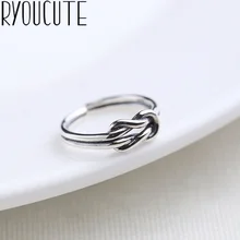 Anillos de lazo de plata Vintage Bohemia para mujer, bisutería de regalo, sortijas de dedo de tamaño ajustable para mujer, venta al por mayor