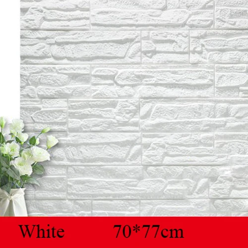 70*77cm Brick wall Stickers DIY 3D PE Foam Wallpaper Panels Room Decal Stone Decoration Embossed Self Adhensive 3D Brick Wall|Wall Stickers| - AliExpress