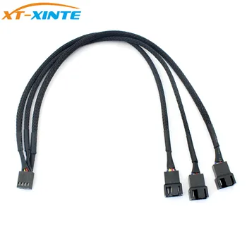 

XT-XINTE 4Pin PWM 1 to 3 Ways Cooler Fan Power Extension Cable Y Splitter Cord Multiplier Computer PC Chassis Cooling 22AWG 30cm