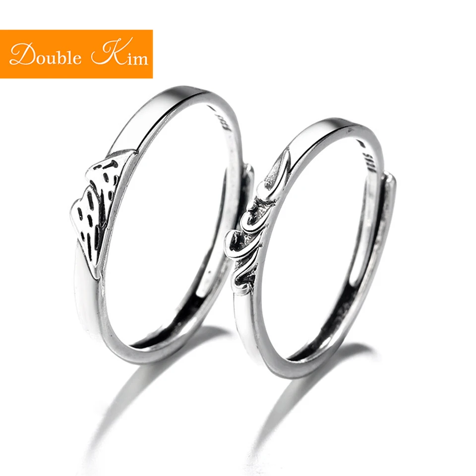 

Mountain Sea Couples Resizable Ring Copper Alloy Silver Plating Lovers' Resizable Rings Fashion Trendy Women Jewelry Birthday