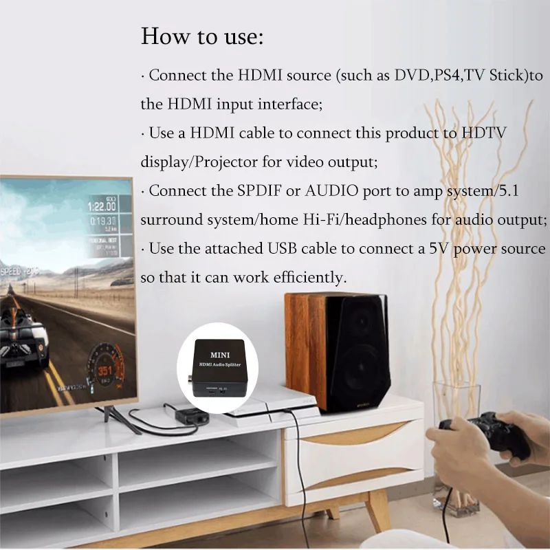 HDMI аудио сплиттер HDMI к HDMI+ SPDIF+ коаксиальный+ аудио для xbox, PS4, Наушников HDMI Toslink оптический сплиттер SPDIF конвертер