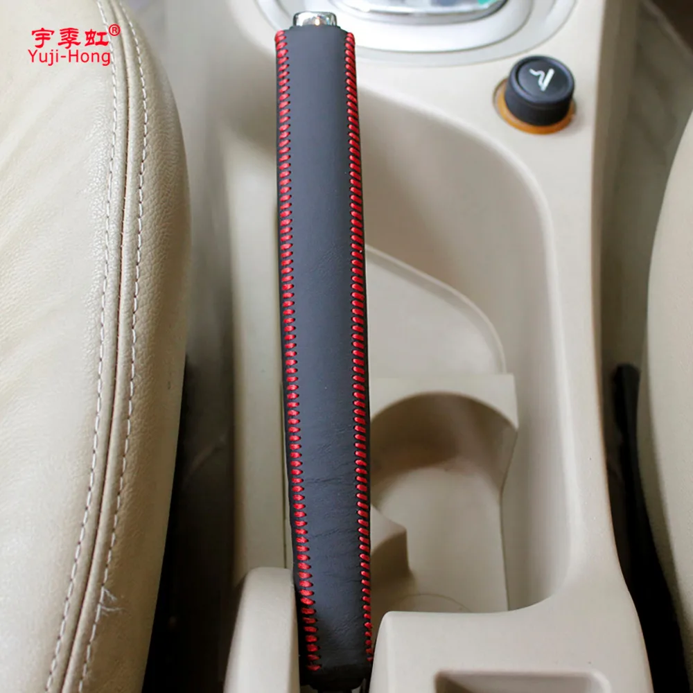 Yuji-Hong автомобильный чехол для ручного тормоза для peugeot 307 308 из натуральной кожи, ручки для ручного тормоза, черный кожаный чехол