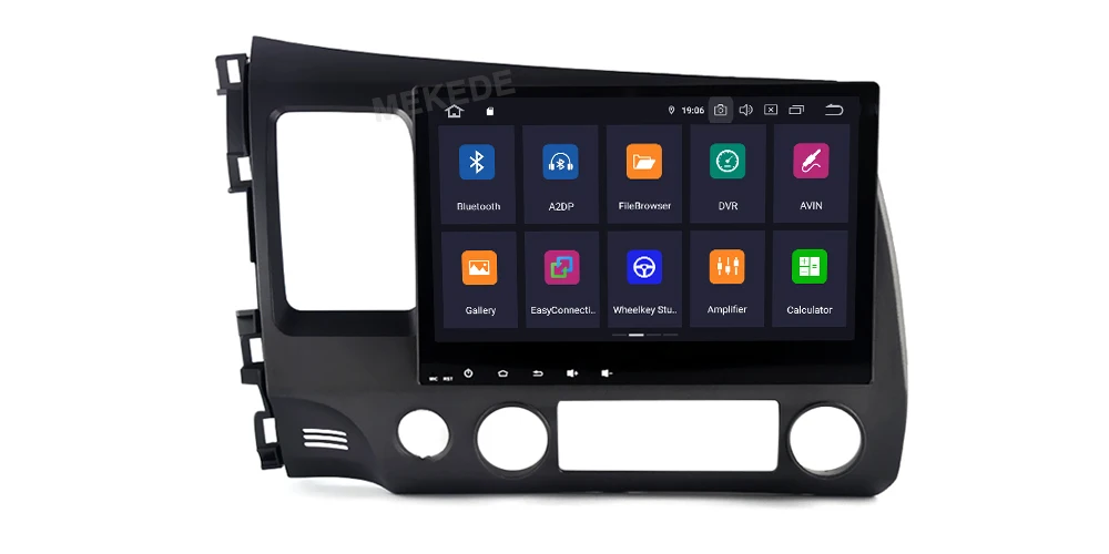 Flash Deal Mekede 10.1 Inch 2Din Android 9.0 Car Radio Quad-Core HD 1024*600 Tochscreen GPS Multimedia Player For 2006-2011 Honda Civic 12