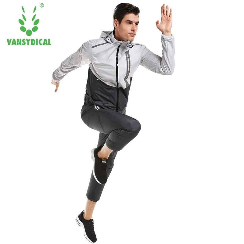 

2018 Hot Sweat Sports Suits Men's Gym Clothes Running Jacket Pants Set Lose Weight Jogging Fitness Sportswear 2pcs