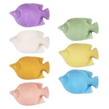 7 цветов, губка для лица с тропической рыбкой, косметическая спонж для ухода за лицом, Чистящая губка, натуральный коньяк, средство для очищения лица