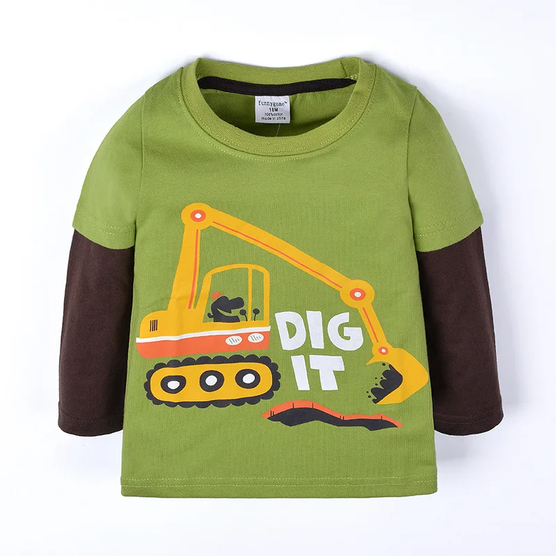 2017 Европа Стиль с длинным рукавом Одежда для малышей футболка для мальчиков хлопок футболка для девочек Детская толстовка Топы для детей;