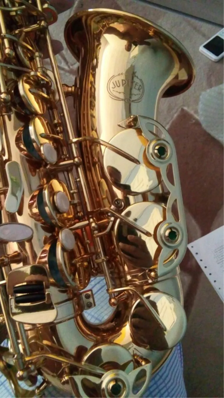 

Sales Musical Instrument New JUPITER JAS-769 Alto Eb Tune Saxophone Gold Lacquer Sax With Case Mouthpiece Free Shipping