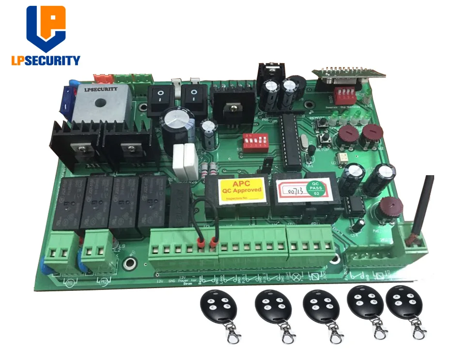 

DC 24V automatic dual swing gate control board con 4 transmitters