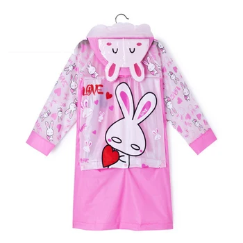 

1Pcs Student Raincoat Baby Children Cartoon Kids Girls boys rainproof Rain Coat Waterproof Poncho Rainwear Rainsuit HG0420