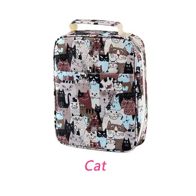 150 отверстия 4 слоя милый кот птица пенал медведь Оксфорд большой емкости сумка школьные канцелярские творческие принадлежности подарок для детей - Цвет: Cat
