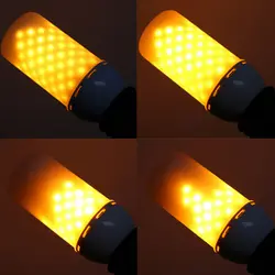 Творческий тяжести Сенсор огни пламени E27 E26 E14 светодио дный эффект пламени огня лампочки 7 Вт 9 Вт мерцающего эмуляции Декор лампы