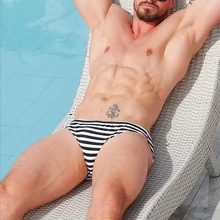 Для Мужчин's Плавание ming трусы пляжные спа-Плавание Износ сексуальное бикини полосатый купальный костюм Sunga быстросохнущая нейлон Плавание серфинг доска нижнее белье