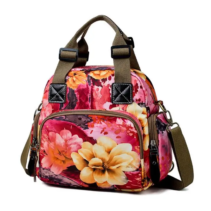 Детская сумка для подгузников, рюкзак, водонепроницаемая сумка с цветочным принтом, Mochila, кожаная сумка для подгузников, сумка-тоут для путешествий, mommy, мини-сумка для мокрого плавания - Цвет: pink